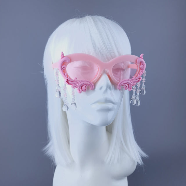 "Fianna" Pink Filigree  Beading Sunglasses