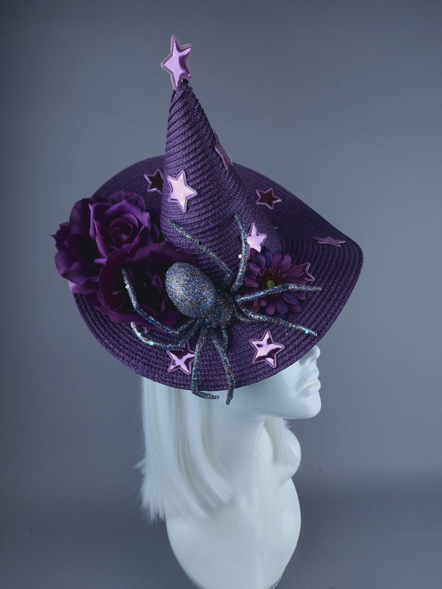 "Heksie" Purple Witches Hat w/Spider