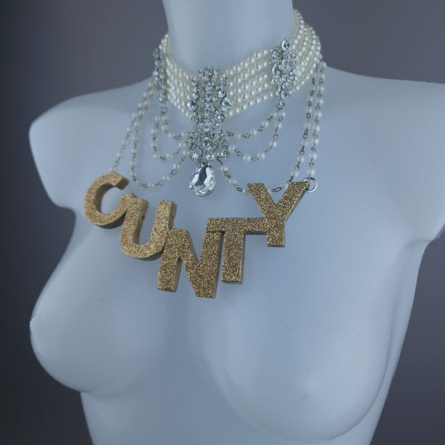 "Rude" A Nery Naughty Pearl Necklace Jewellery