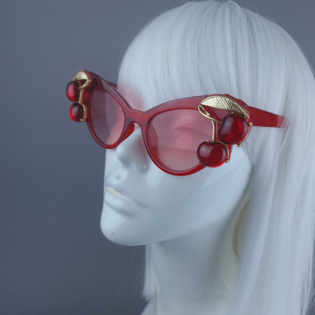 "Jelly" Red Cherry Cateye Sunglasses