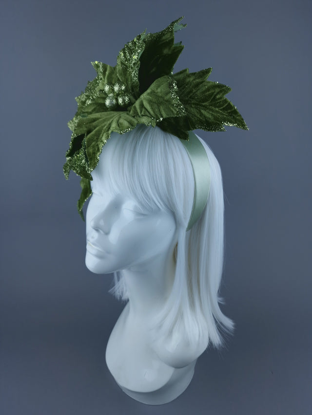 Lime Green Poinsettia Xmas Headdress