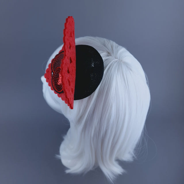 "Mimi" Heart & Cherry Mini Fascinator