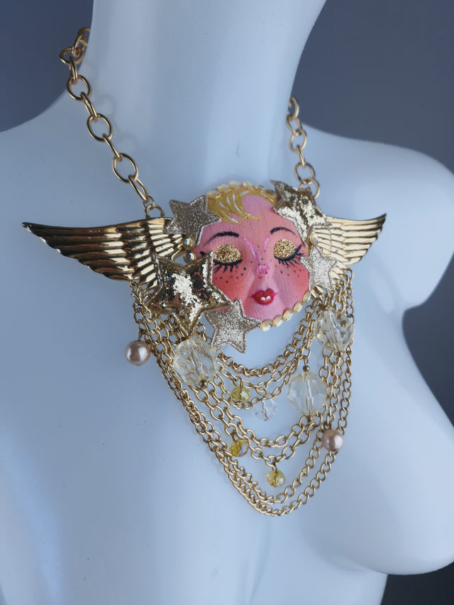 "Sanctus" Cherub DollFace Necklace