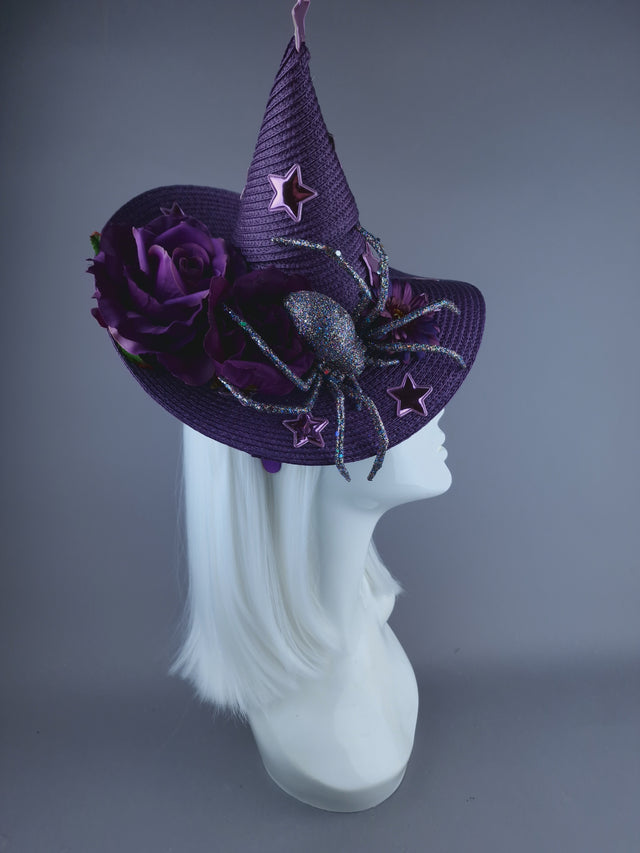 "Heksie" Purple Witches Hat w/Spider