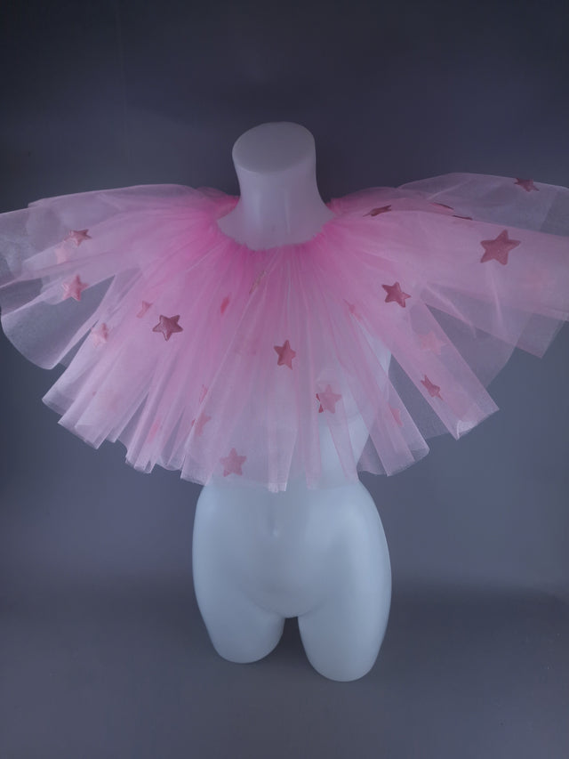 "Bobo" Pink Star Neck Ruffle, Clown Collar