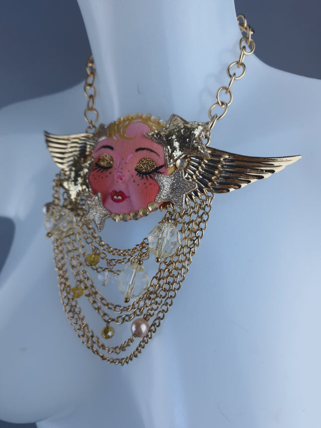 "Sanctus" Cherub DollFace Necklace