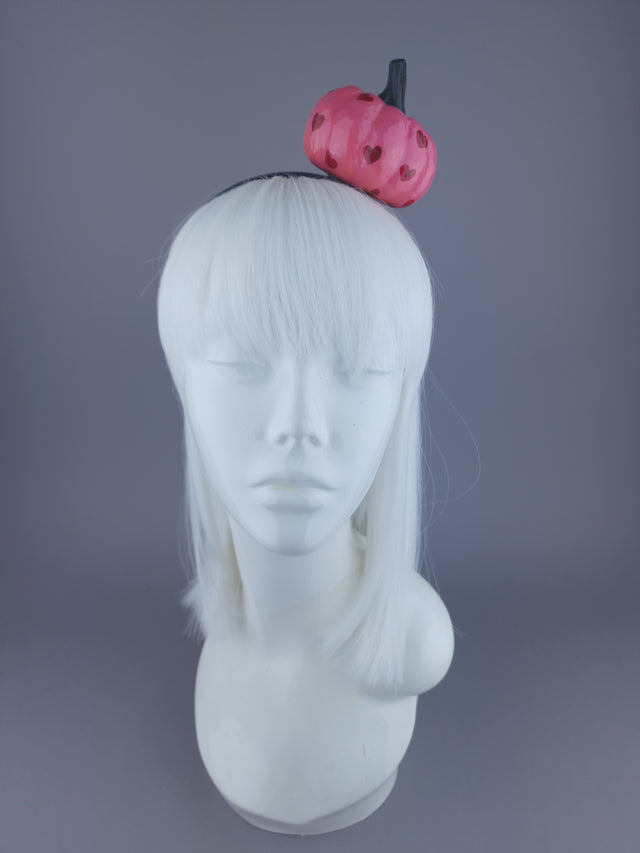 Pink Heart Pumpkin Headpiece