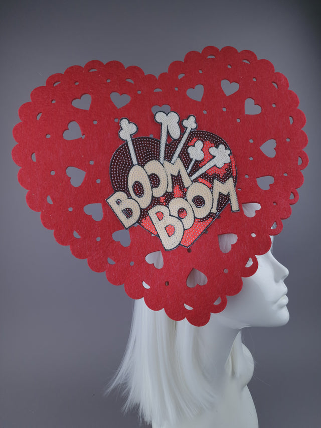 Pearls & Swine Hat Red Heart Sequin "Heartbeat"