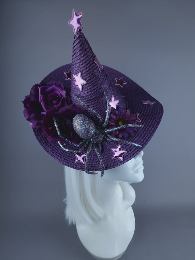 "Heksie" Purple Witches Hat w/Spider