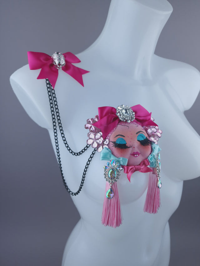Pink Dollface Necklace Brooch Jewellery