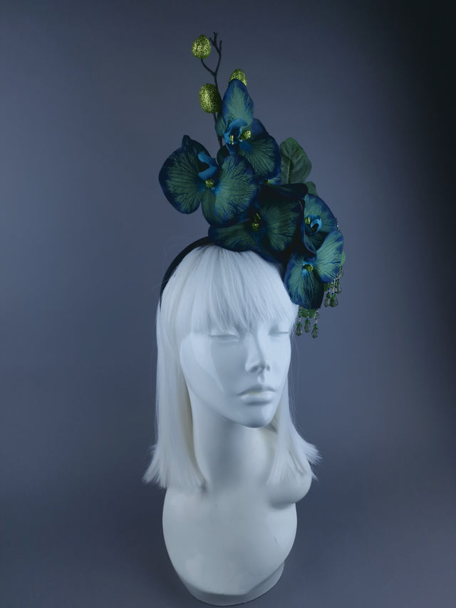 Blue Green Orchid Xmas Headdress