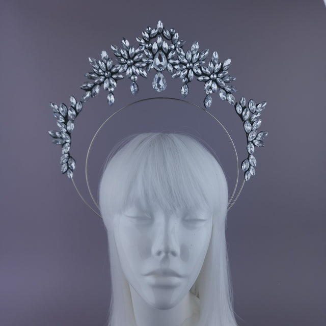 Pearls & Swine: Silver Diamanté Jewel Halo Headdress