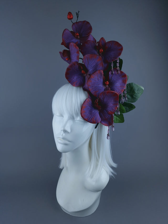 Red Purple Orchid Xmas Headdress