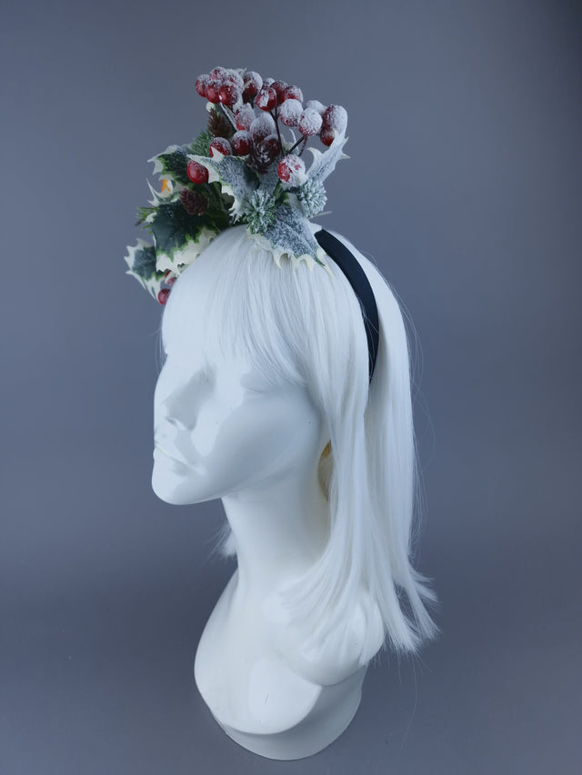 Robin & Snow Holly Xmas Headdress