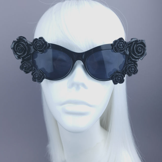 SAMPLE: Black Roses Cat Eye Sunglasses