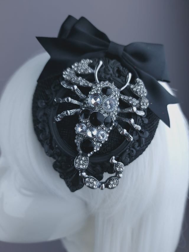 Scorpion, Filigree & Bow Mini Fascinator