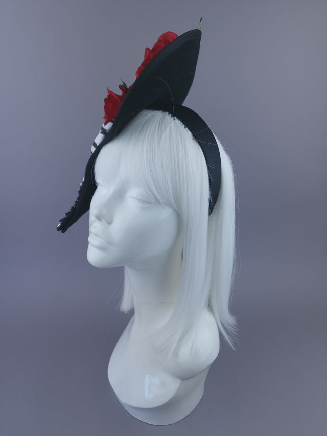 Pearls & Swine: Statement Red Rose Snake Hat