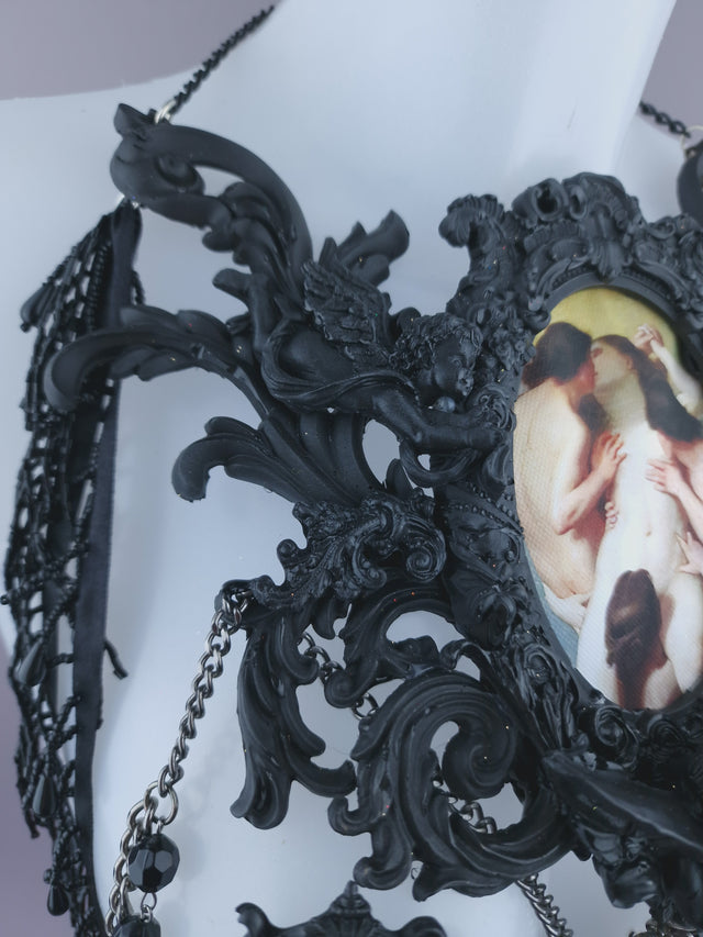 Pearls & Swine: Black Filigree Harness Body Jewellery & Pasties "La Femme Damnée"