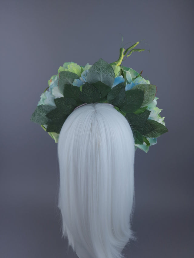 "Seduction"Green Flower & Praying Mantis Headdress