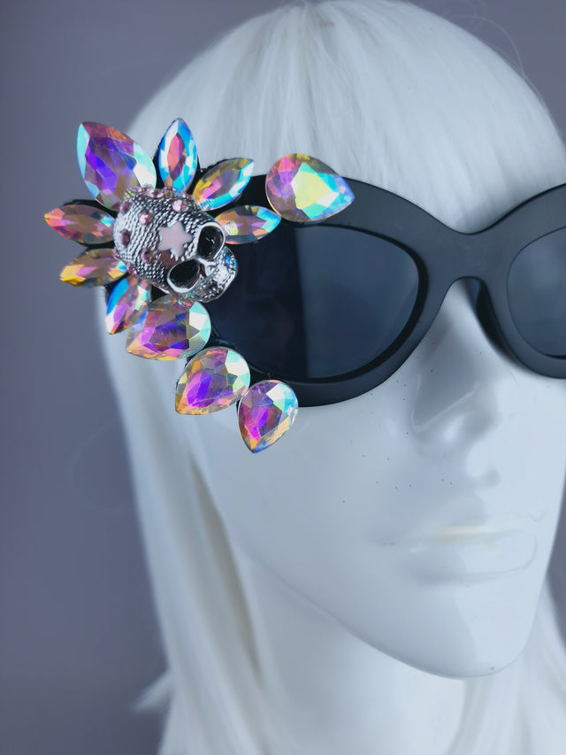 Jewel Skull Cateye Sunglasses - SAMPLE