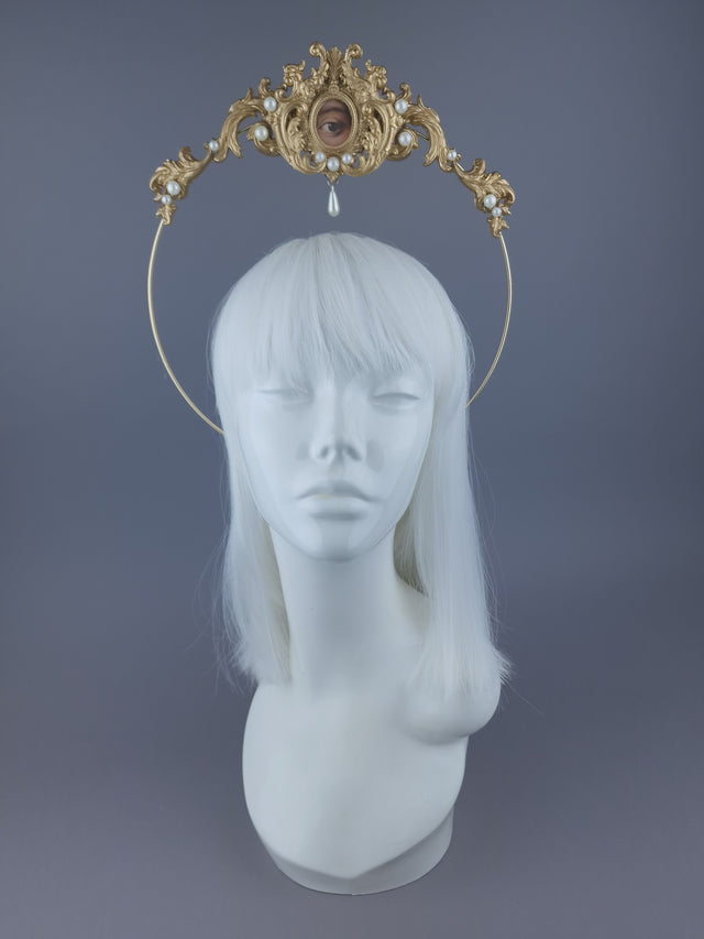 Pearls & Swine: Framed Third Eye Filigree Halo Headdress "Lover's Eye"
