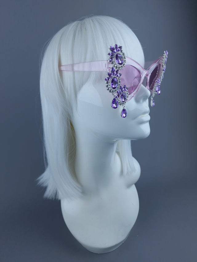 "Zahra" Purple Jewel Cateye Sunglasses