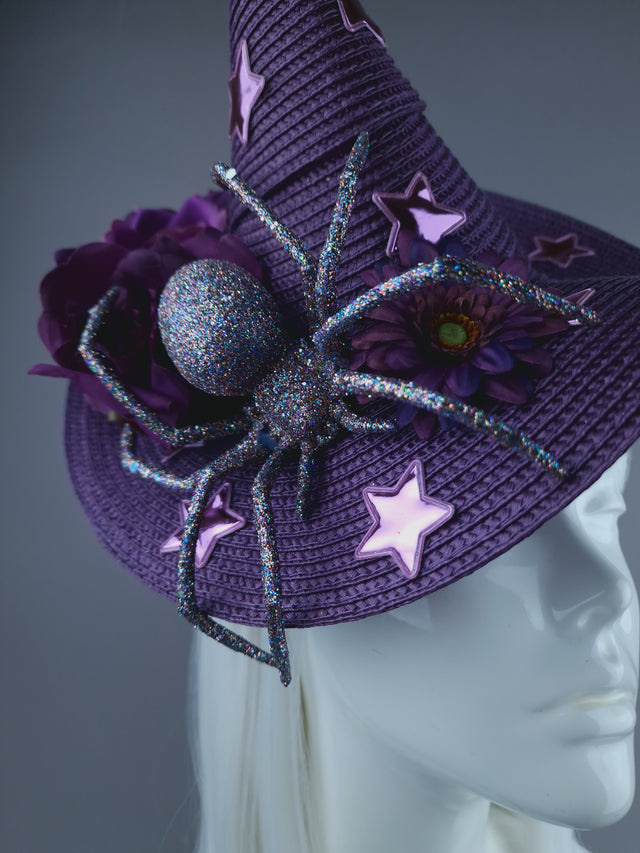 "Heksie" Purple Witches Hat w/Spider