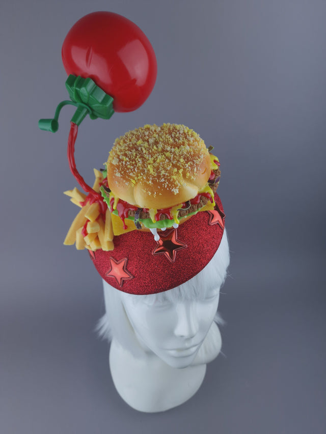 "Royale with Cheese" Burger & Chips Food Fascinator Hat Headdress