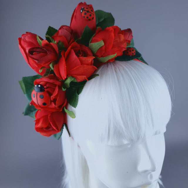 "Ladybug" Red Rose & Ladybird Flower Headdress
