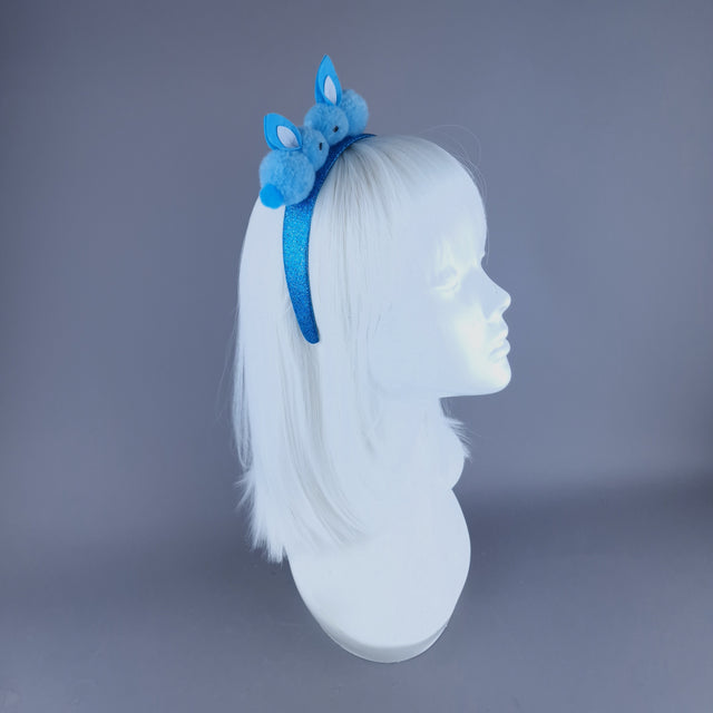 "Pompom" Blue Bunny Rabbit Glitter Headband