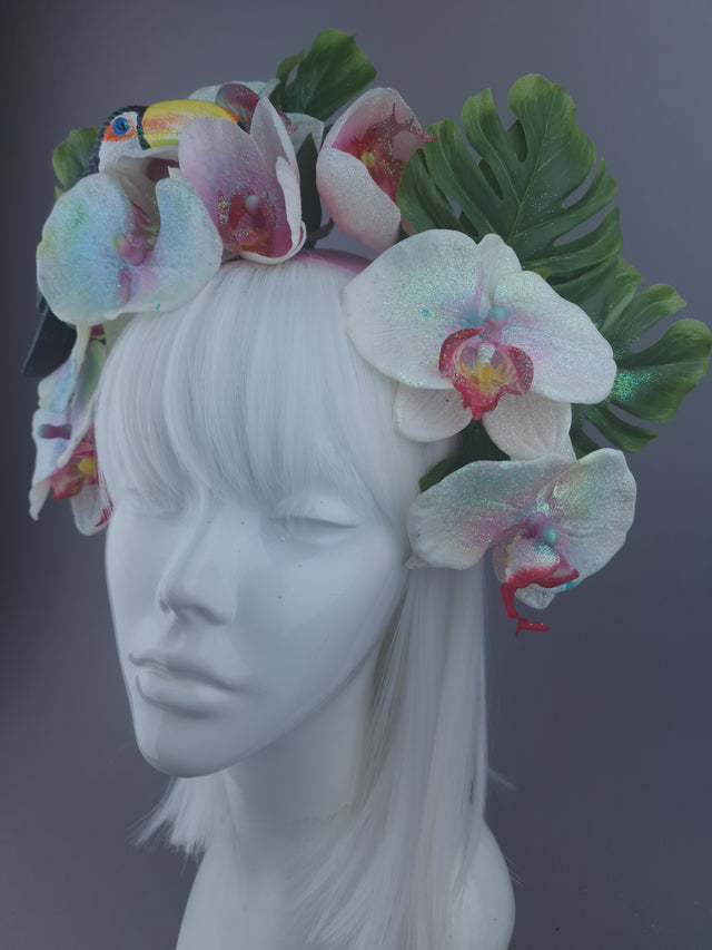 Pearls & Swine: Sparkly Orchid & Toucan Floral Headdress