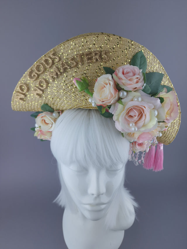 "No Gods, No Masters" Feminist Revolution Rose & Pearl Hat