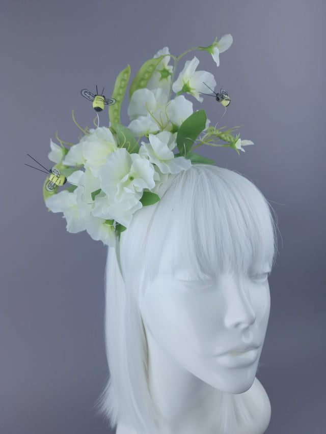 "Sweetpea" Sweet Pea Flowers, Pods & Bees Headdress