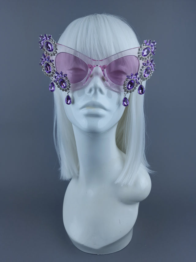 "Zahra" Purple Jewel Cateye Sunglasses