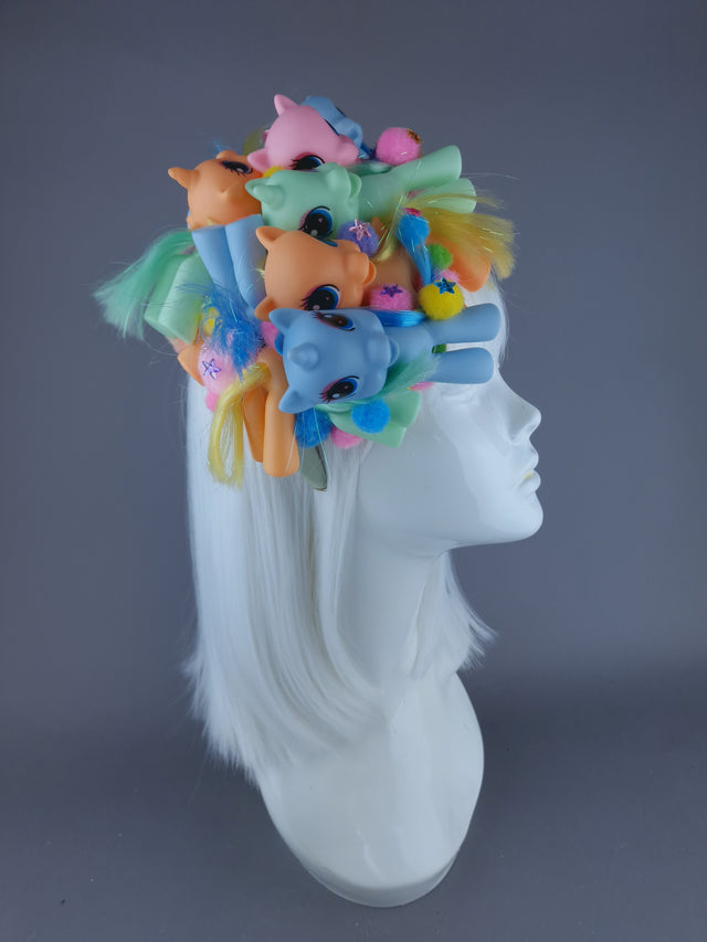 "Poni" Colourful Pony Vintage-Style Fascinator Hat