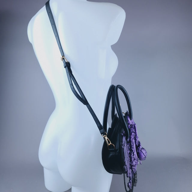 "Tullia" Purple Filigree Heart Shaped Handbag