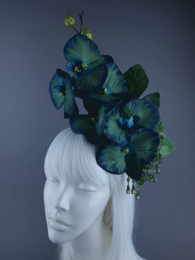 Blue Green Orchid Xmas Headdress