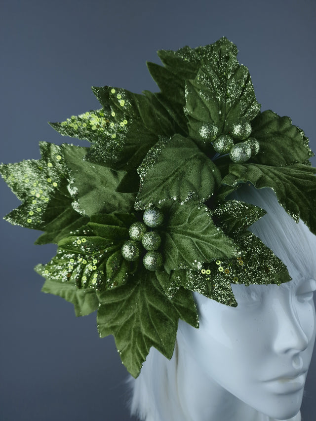 Lime Green Poinsettia Xmas Headdress