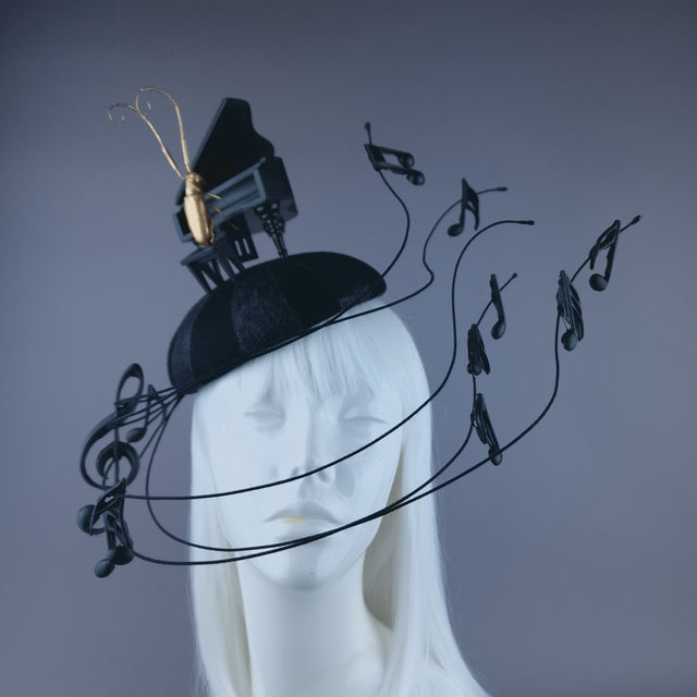 "Beethoven's Silence" Black Fascinator Hat