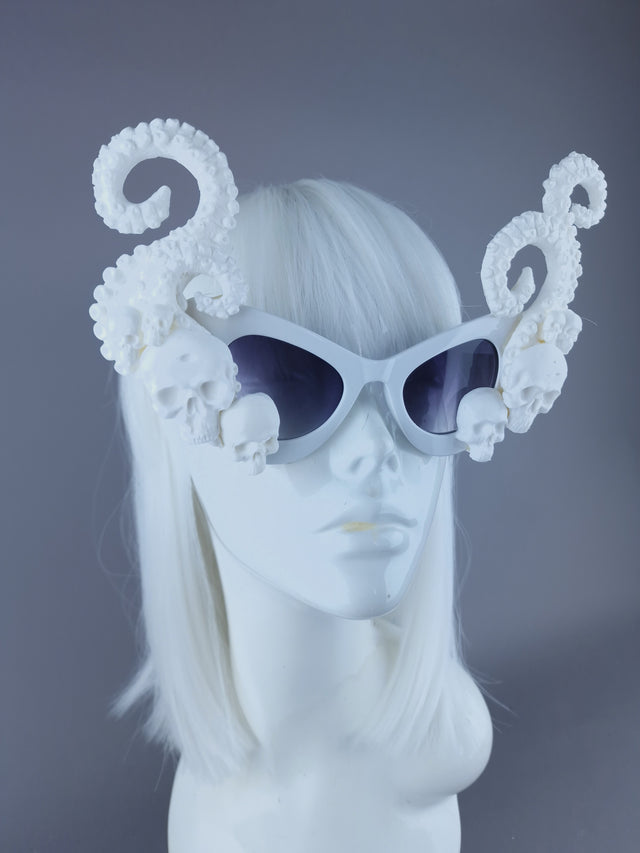 "Incantation" White Skulls Kraken Tentacles Sunglasses