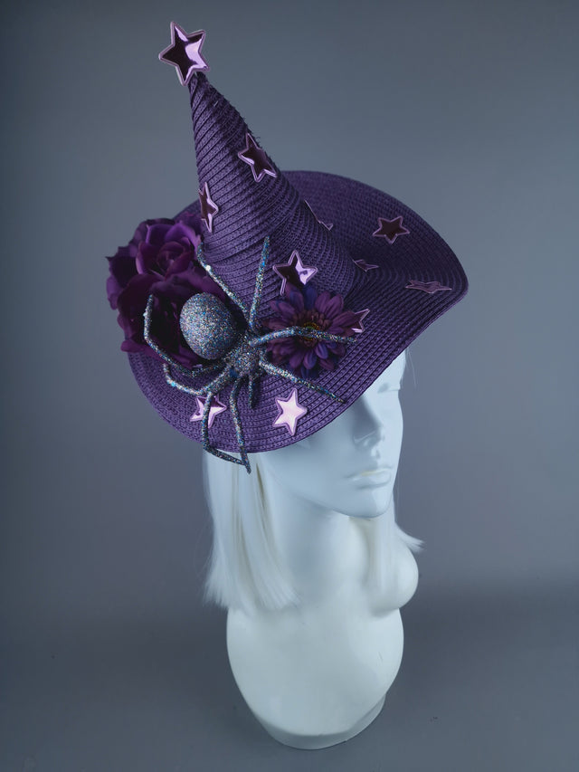 "Heksie" Purple Witches Hat w/Spider