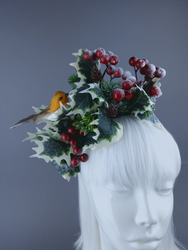 Robin & Snow Holly Xmas Headdress