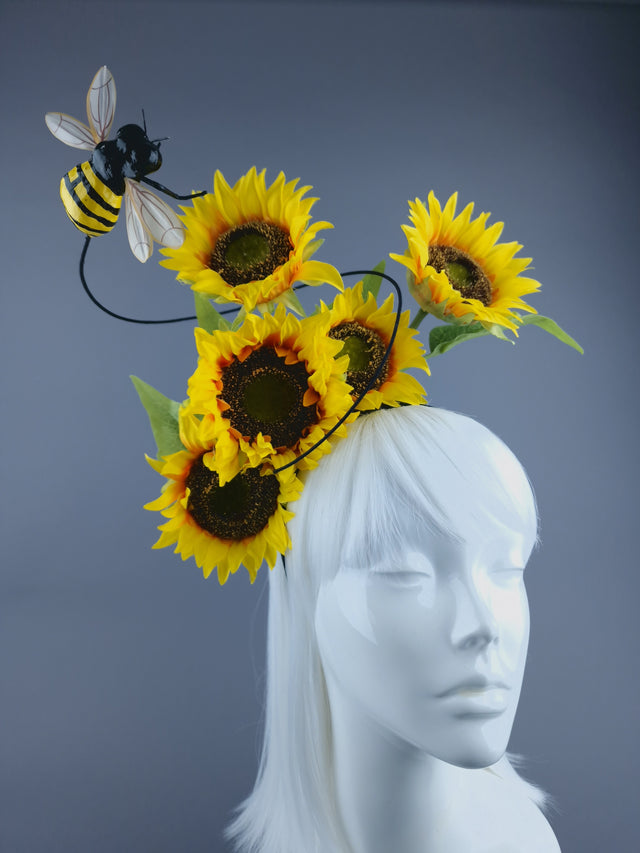 "Shine" Sunflowers & Bee Flower Headdress