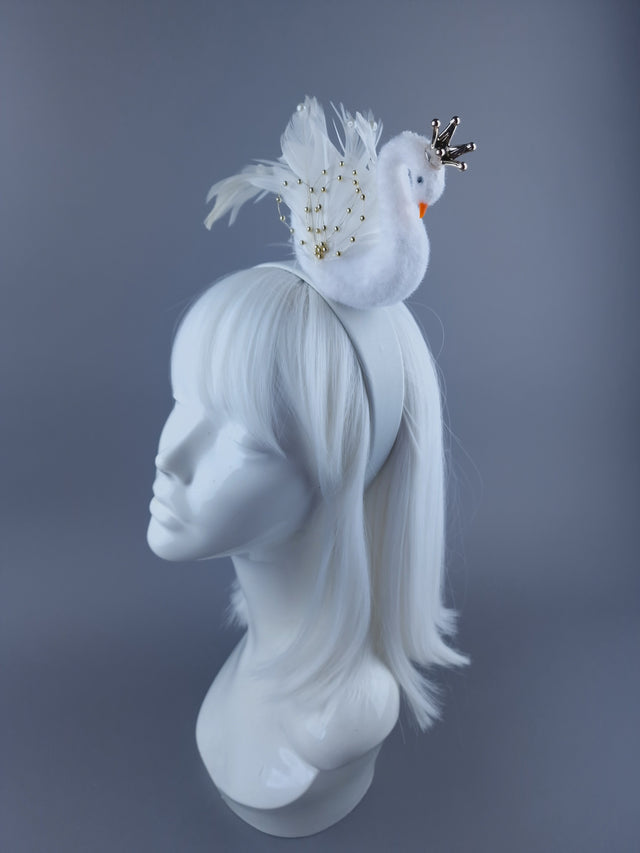 "Song" Swan with Llittle Crown Headpiece