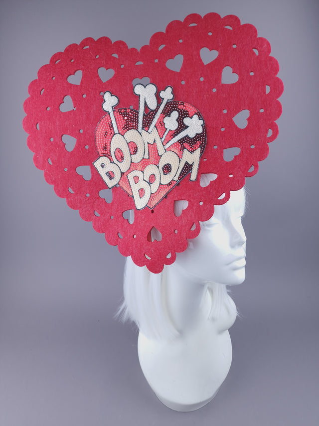 Pearls & Swine Hat Red Heart Sequin "Heartbeat"