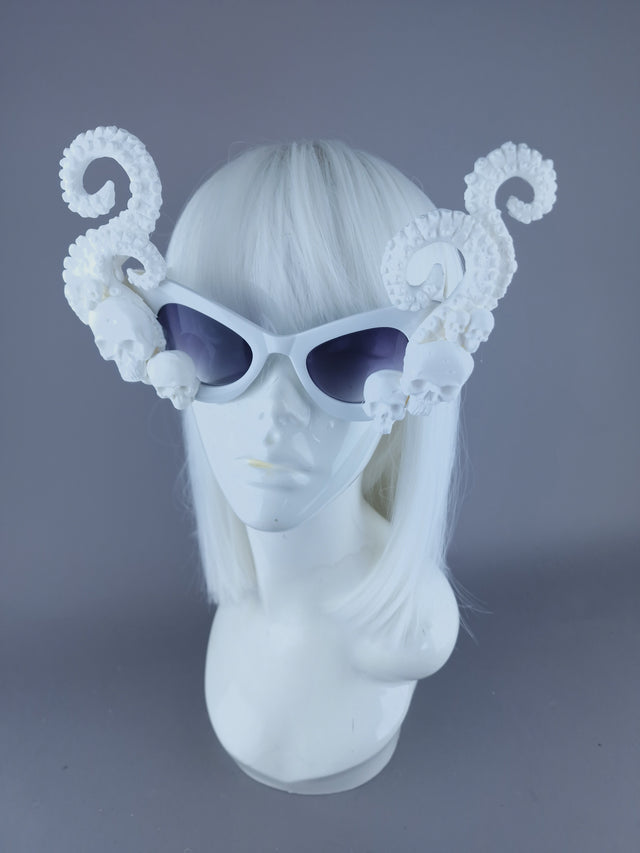 "Incantation" White Skulls Kraken Tentacles Sunglasses