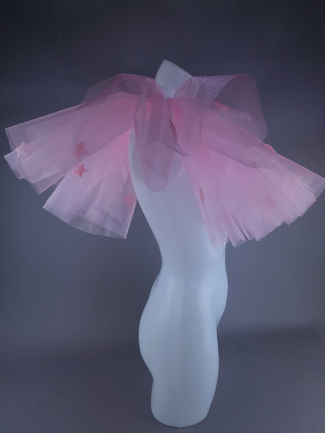 "Bobo" Pink Star Neck Ruffle, Clown Collar