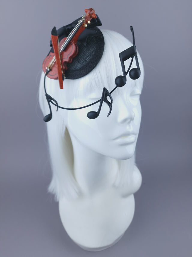 "Amati" Violin & Musical Notes Mini Fascinator