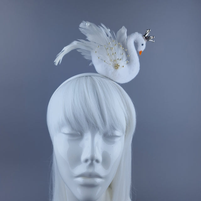 "Song" Swan with Llittle Crown Headpiece