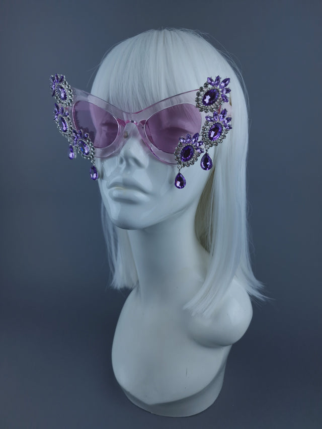 "Zahra" Purple Jewel Cateye Sunglasses